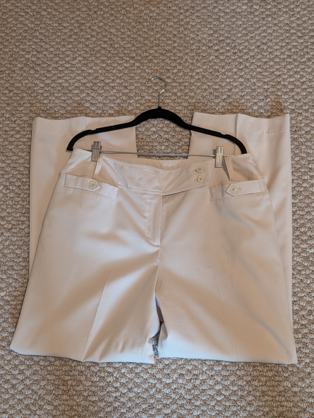 Ann Taylor Light Cream Wide-Leg Dress Pants